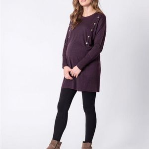 Deep Plum Knitted Maternity & Nursing Tunic